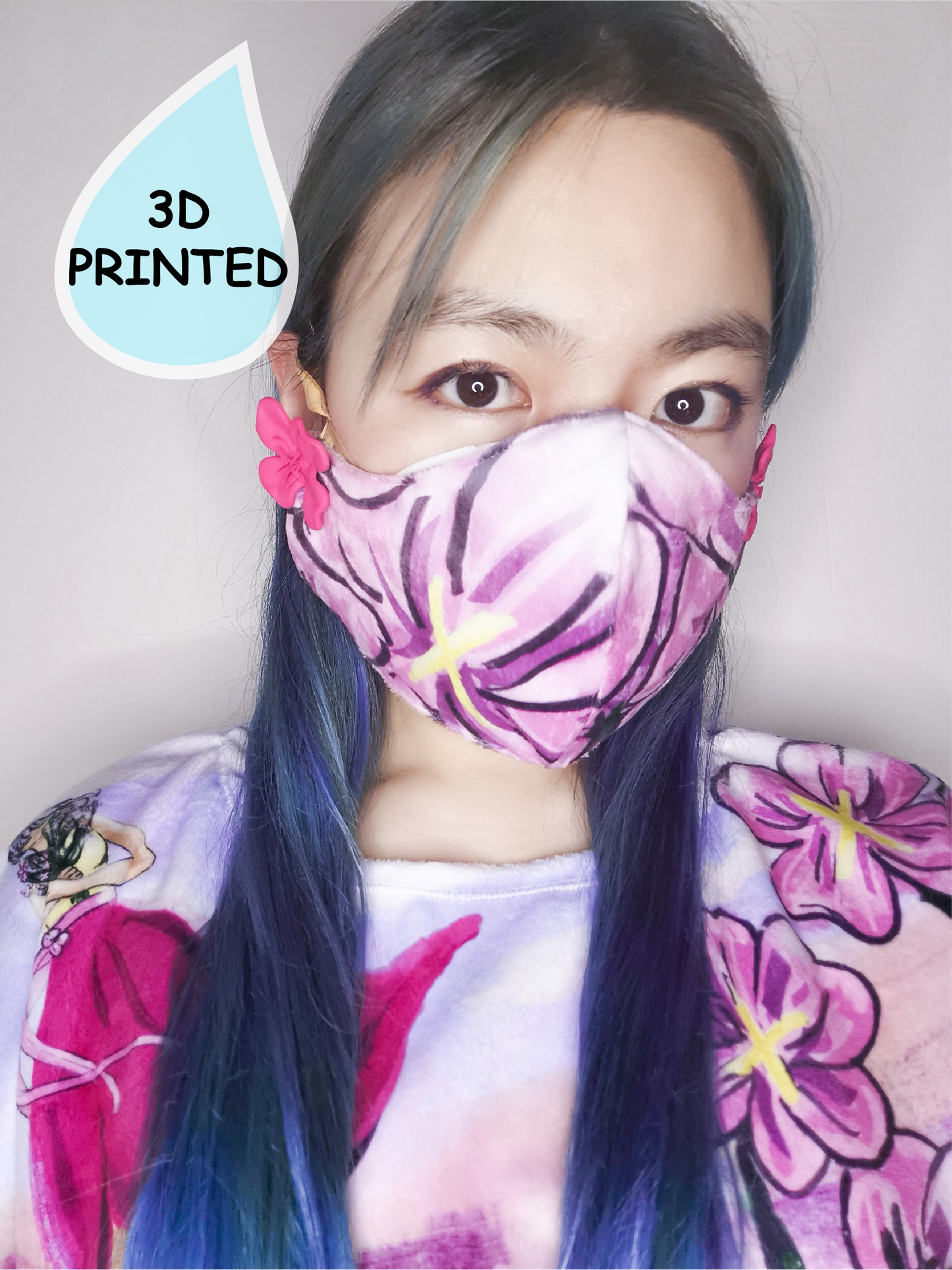 Flowers mask cover