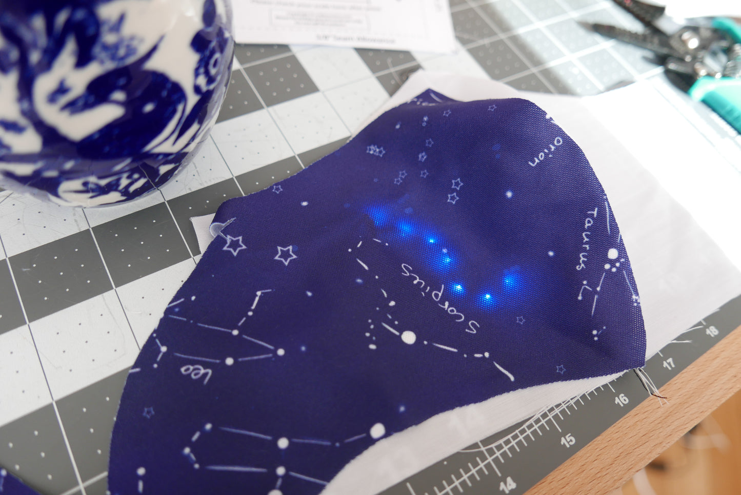 Starry Night mask cover with optional LEDs