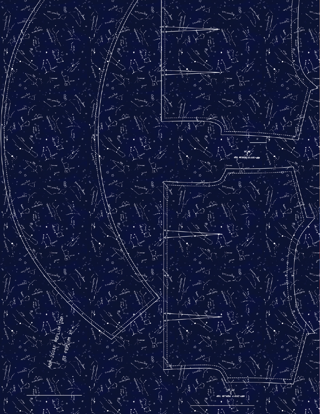 Starry night peplum shirt DIY fabric patterns