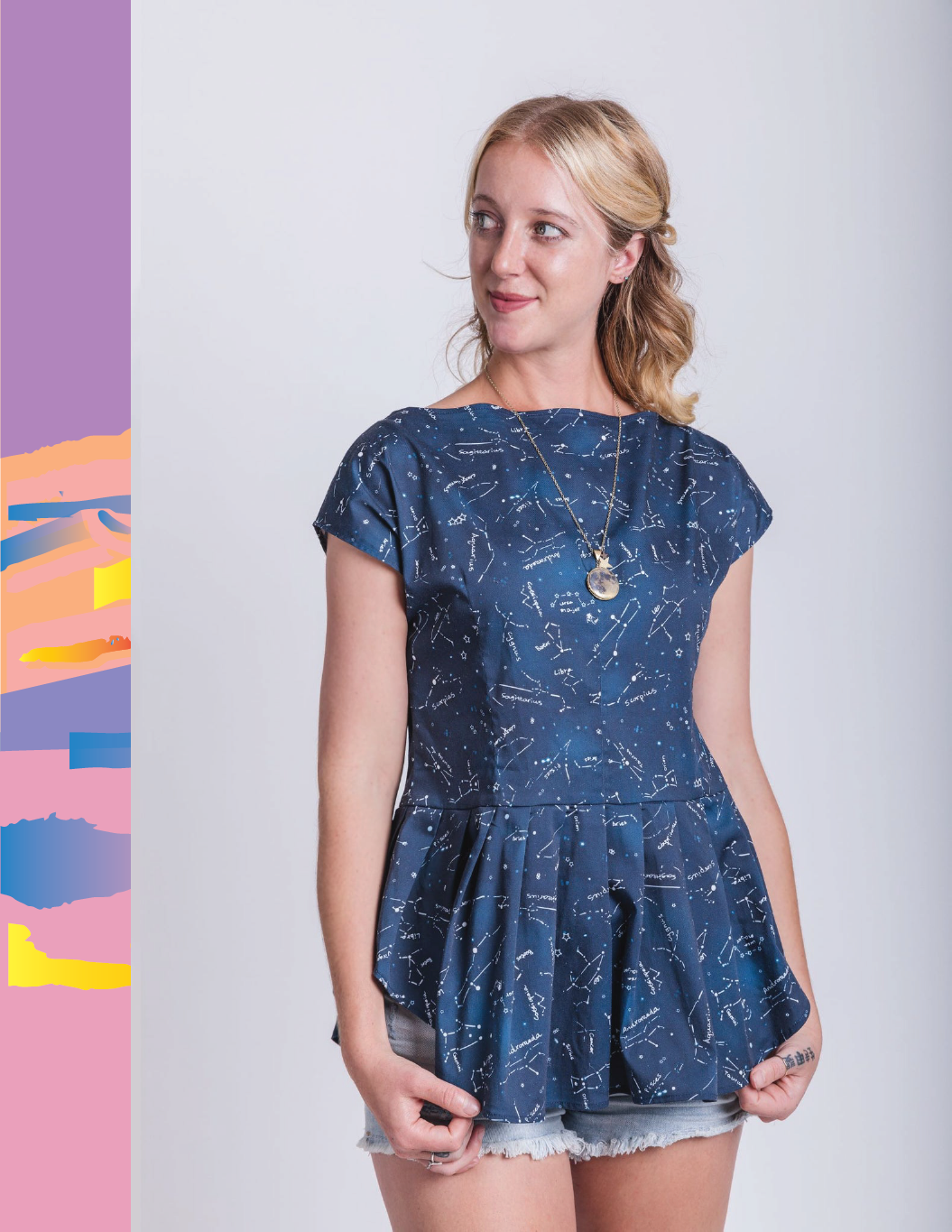 Starry Night peplum shirt