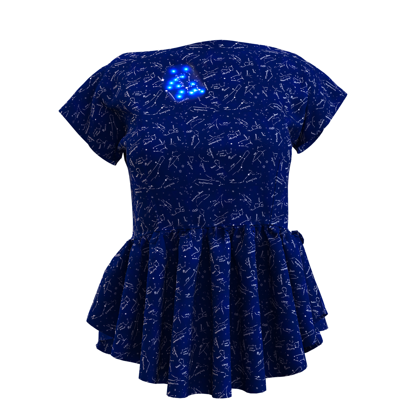 Starry night peplum shirt DIY fabric patterns