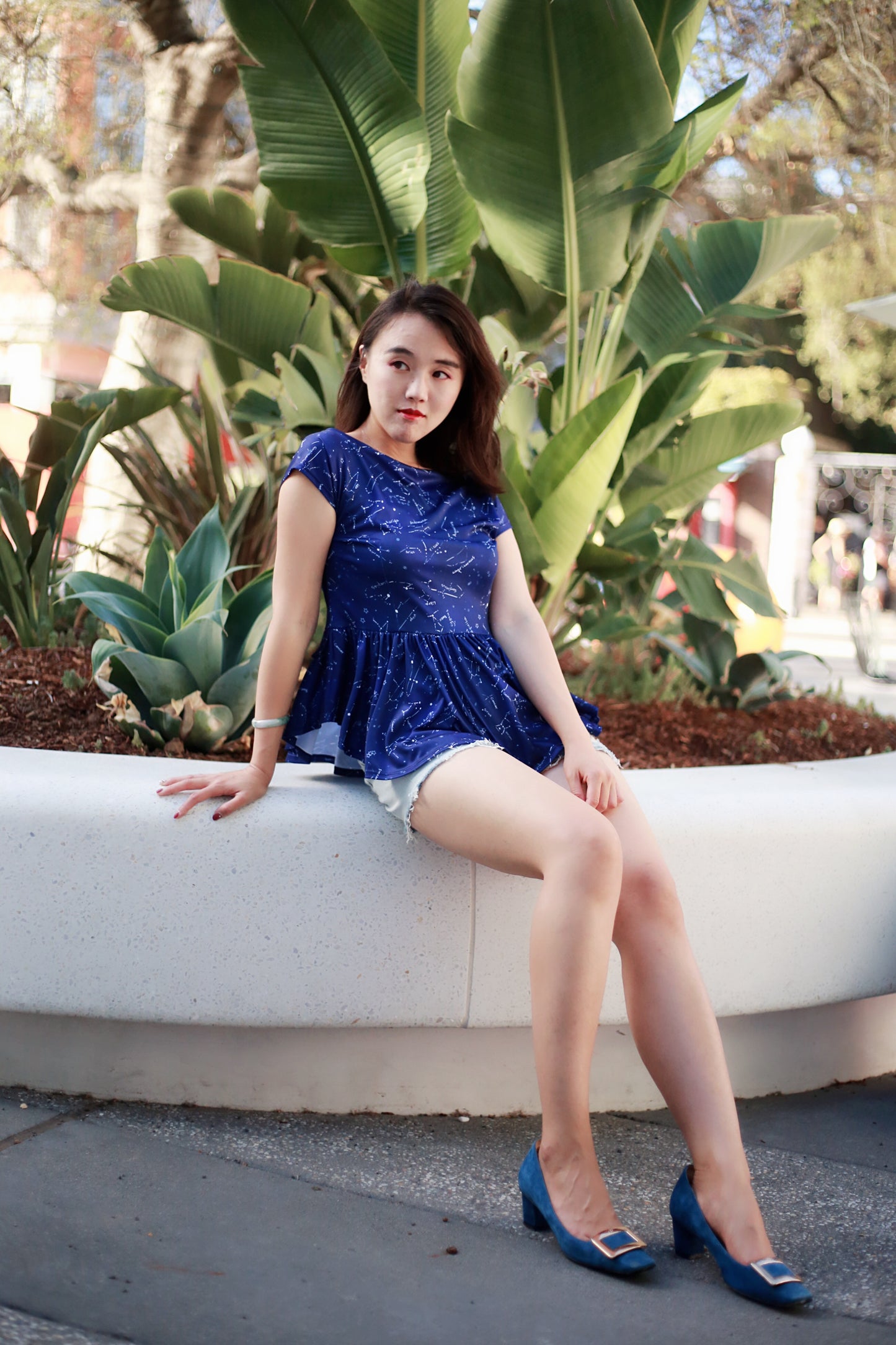 Starry Night peplum shirt