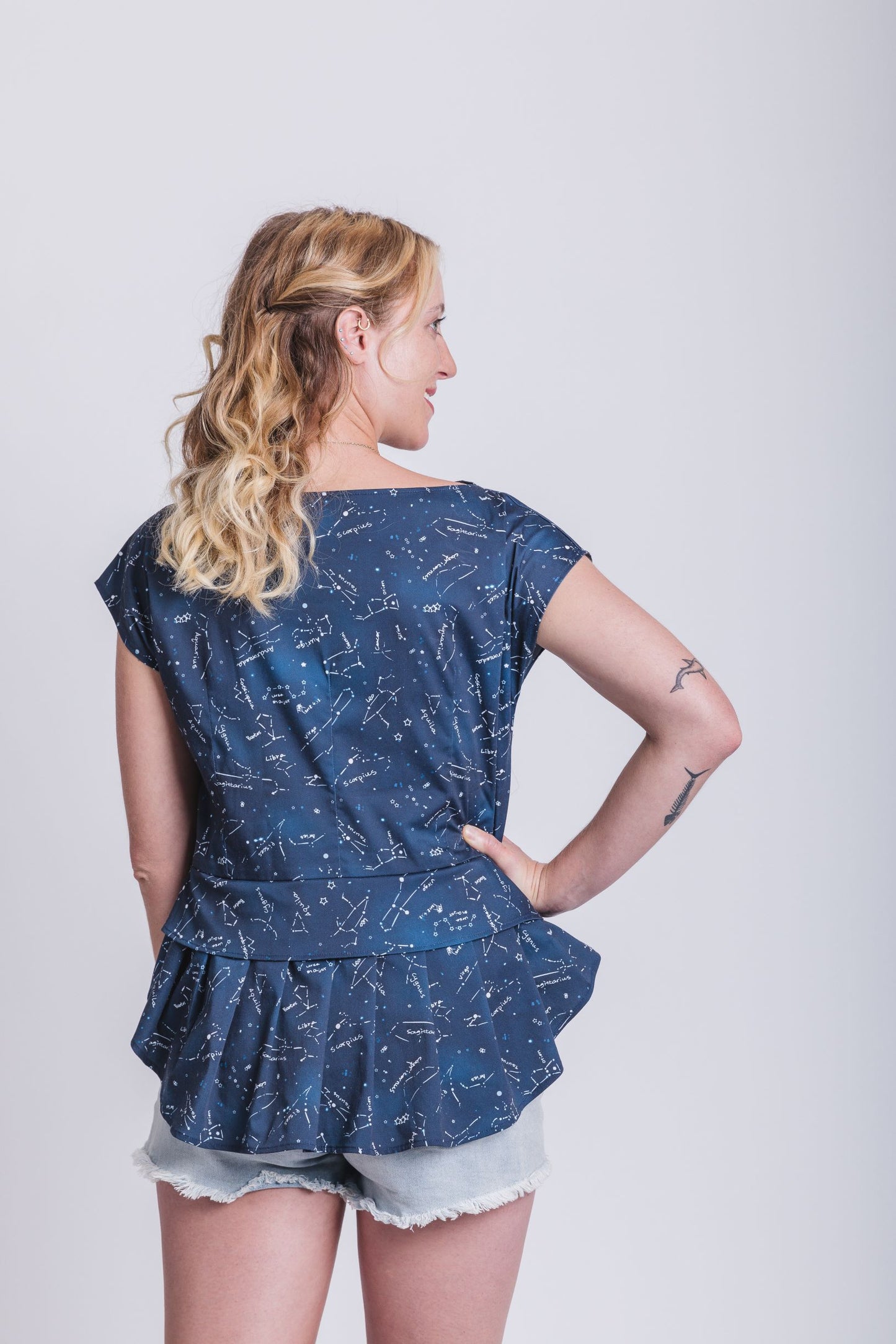 Starry Night peplum shirt