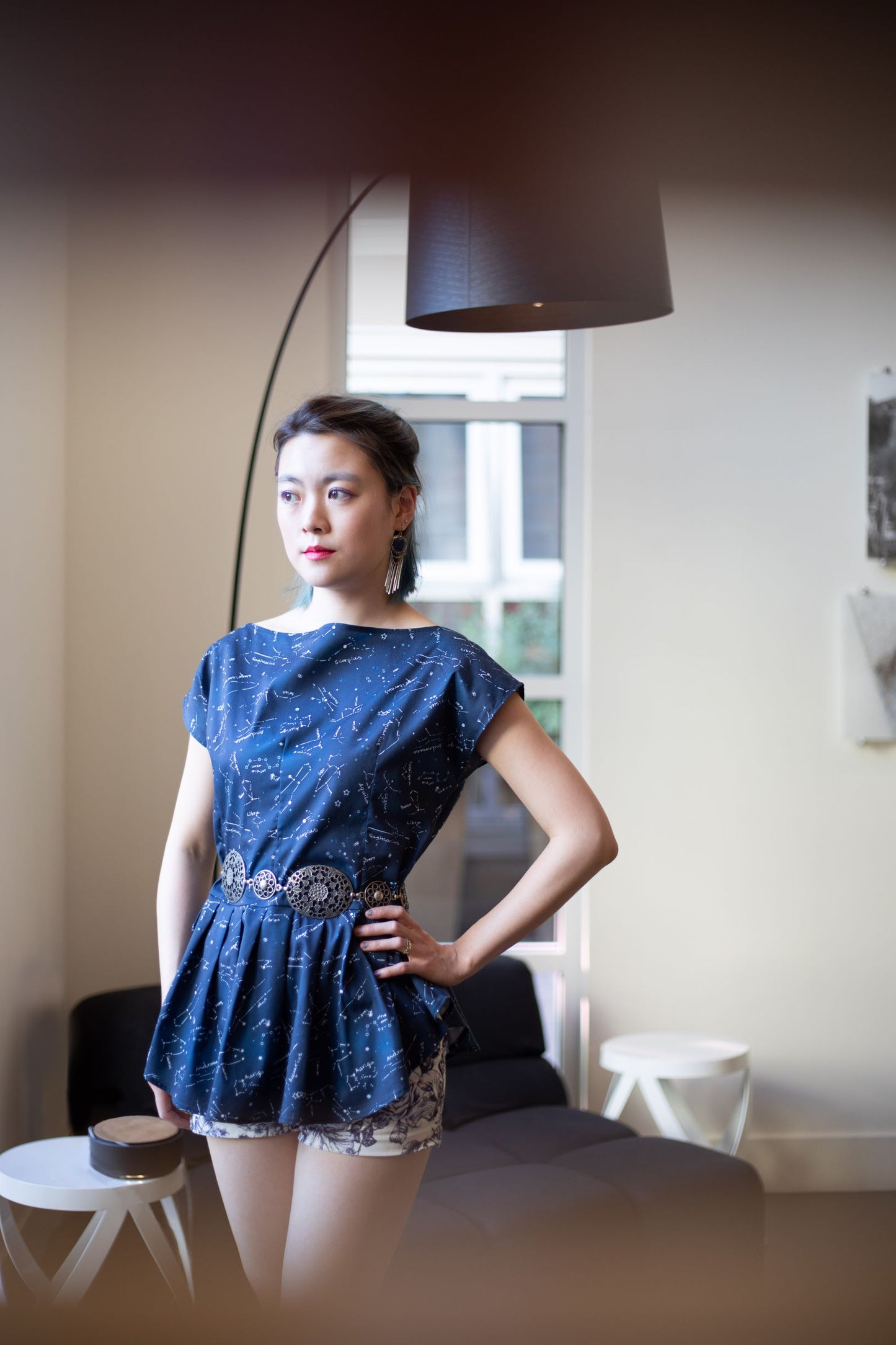 Starry Night peplum shirt