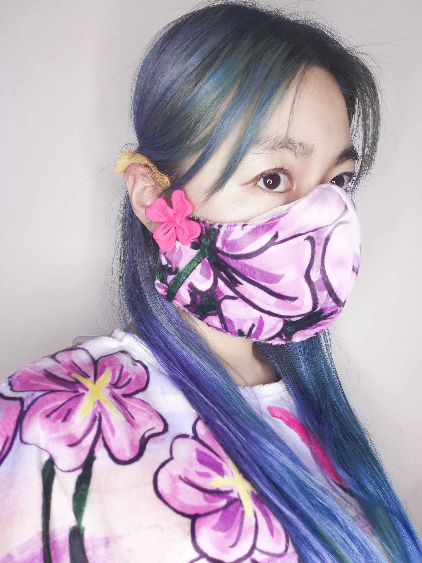 Flowers mask cover