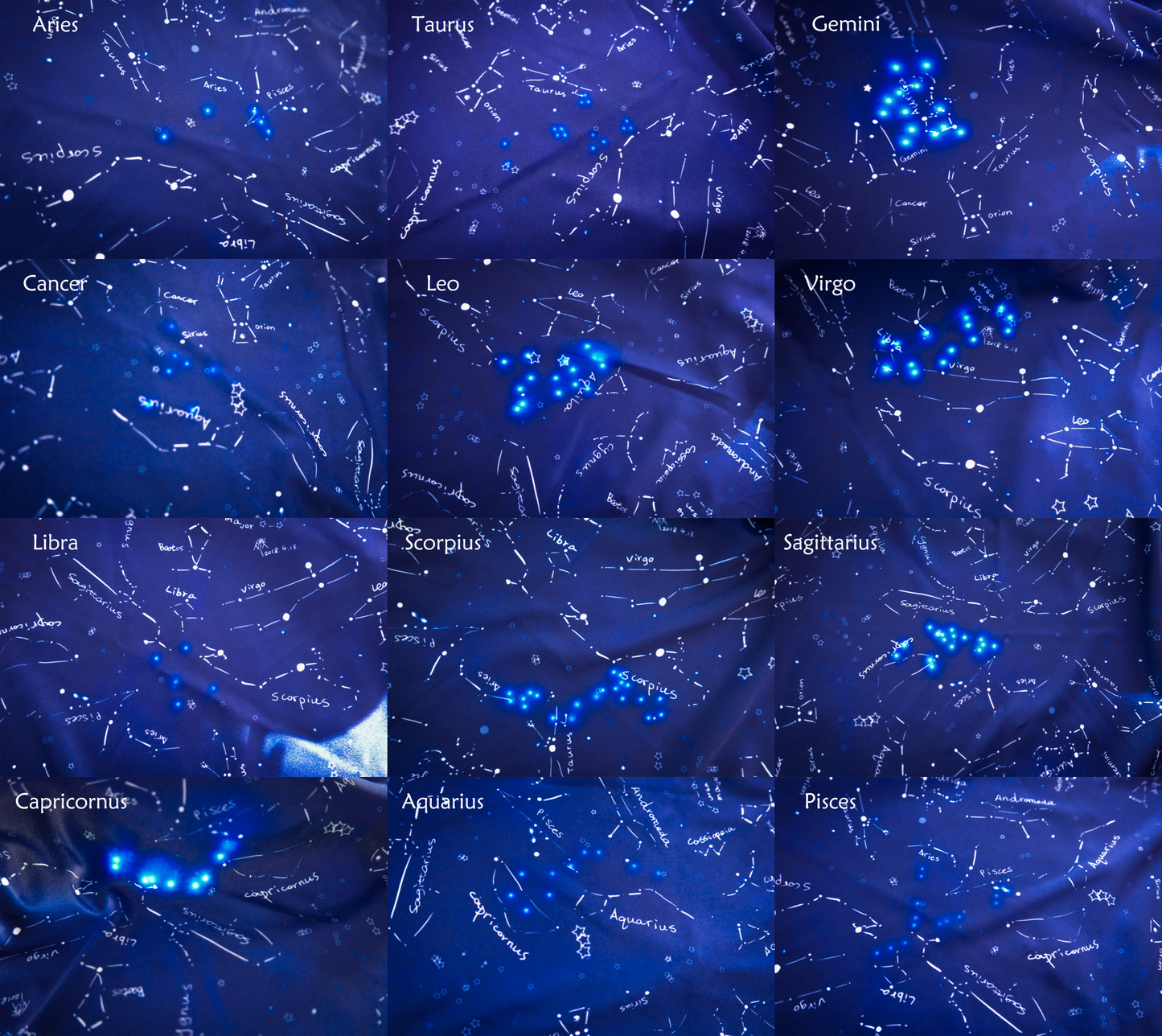 Starry Night peplum shirt with custom constellation LEDs